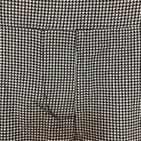 Retrology Women’s Petite Pull On Pant Houndstooth Wide Waist Tapered Silver Trim - Picture 4 of 8